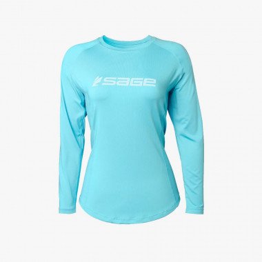 Modelo Camiseta Mujer Sage - Sun Long Sleeve Blue